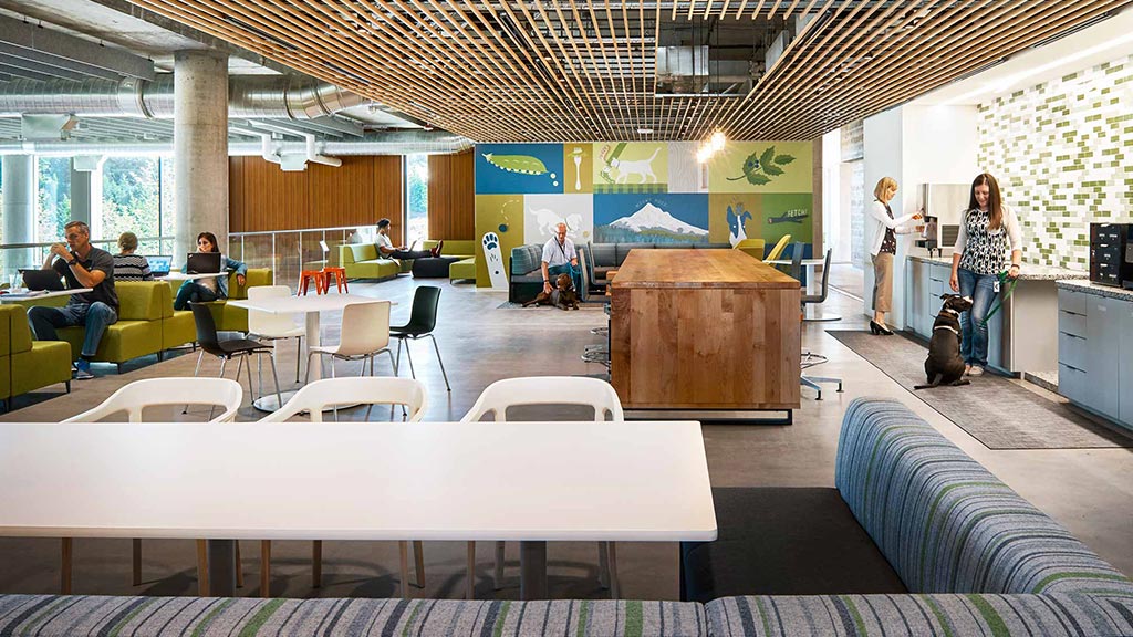 A group of people in a room.