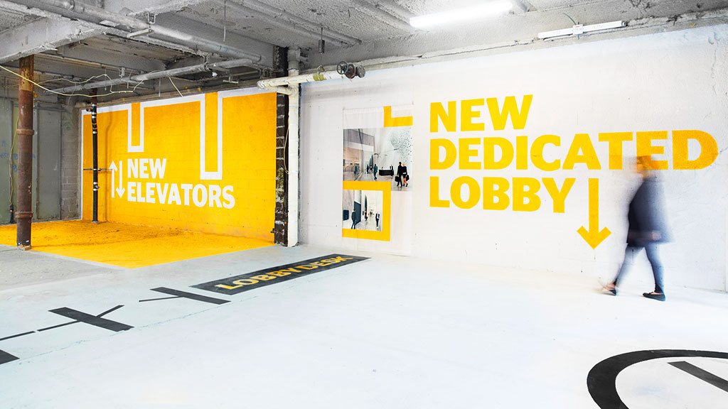 A person walking in a large building.