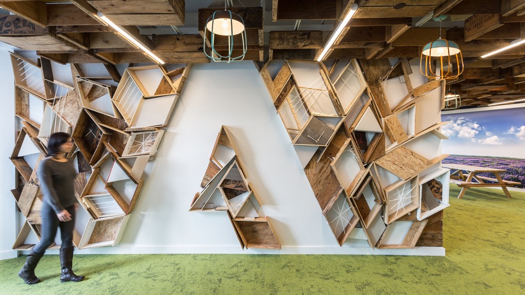 A person walking in front of a building.