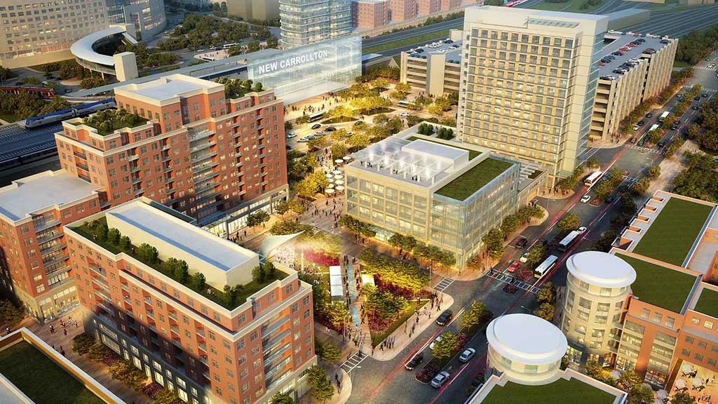 A city with many buildings.