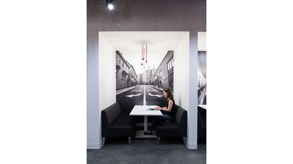 A person sitting at a table.