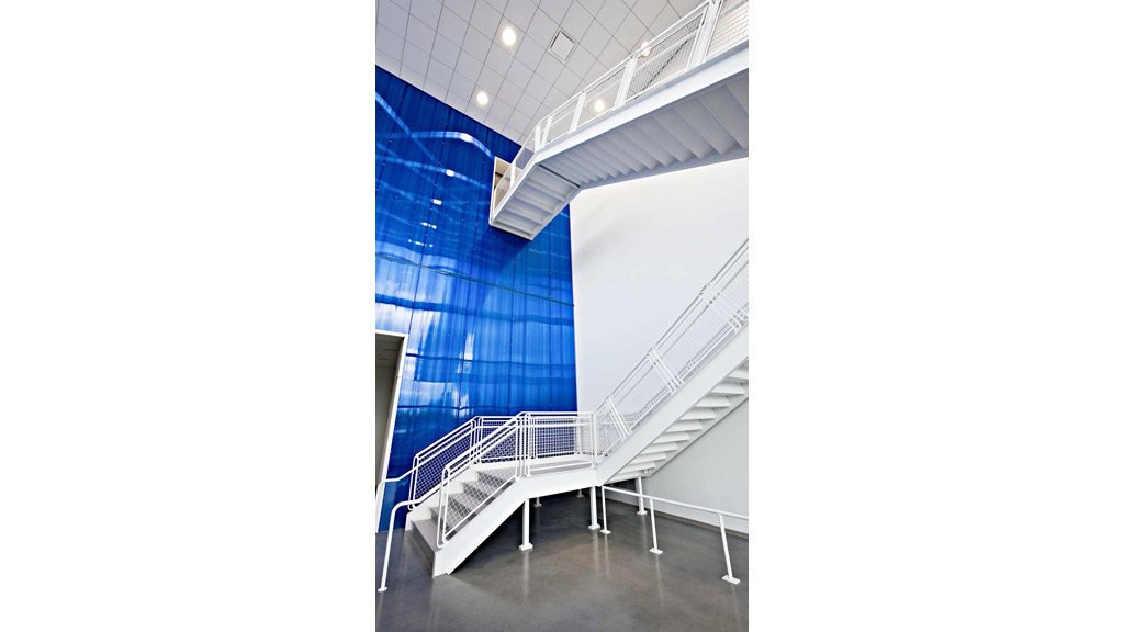 A staircase in a building.