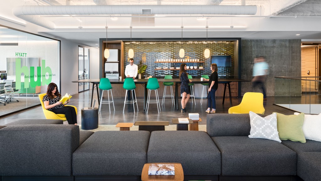 A group of people in a room.