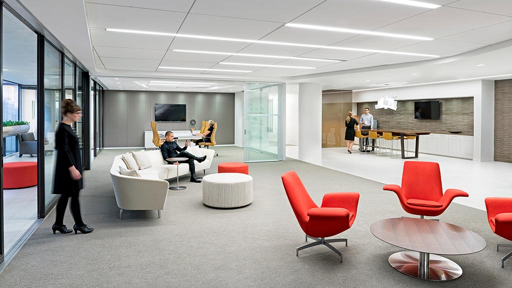 A group of people in a room.