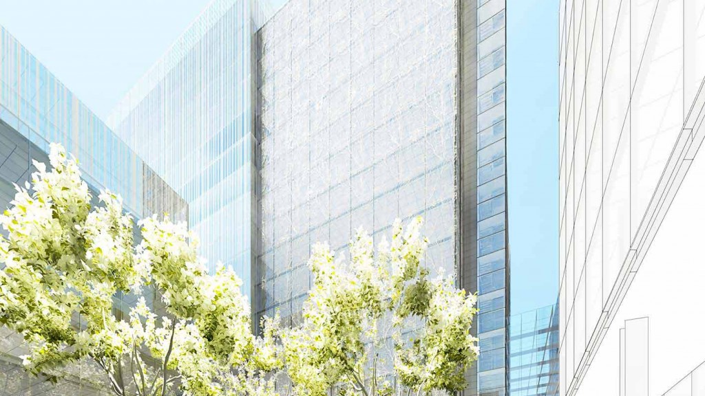 A group of people outside of a building.