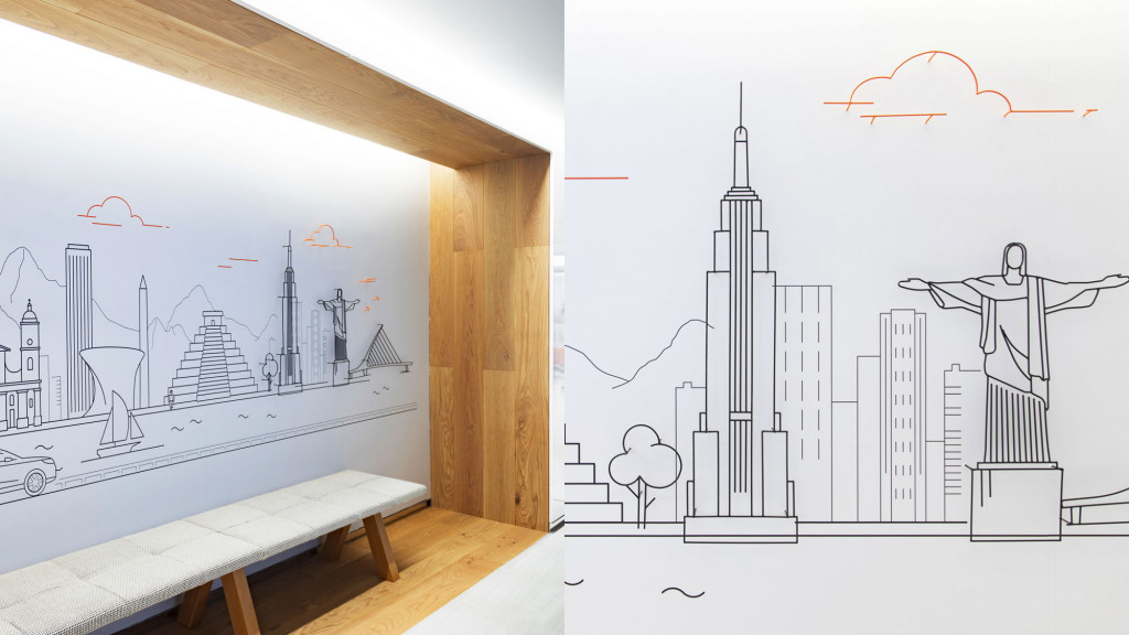 A sketch of a house.