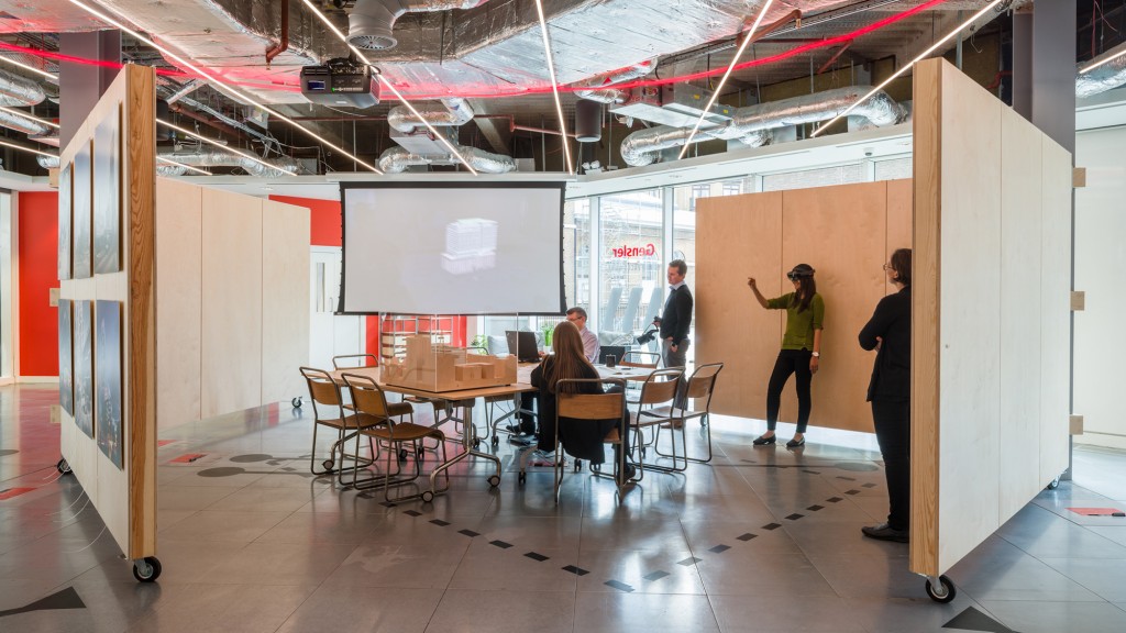 A group of people in a room.