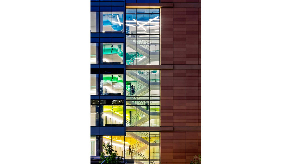 A tall building with windows.