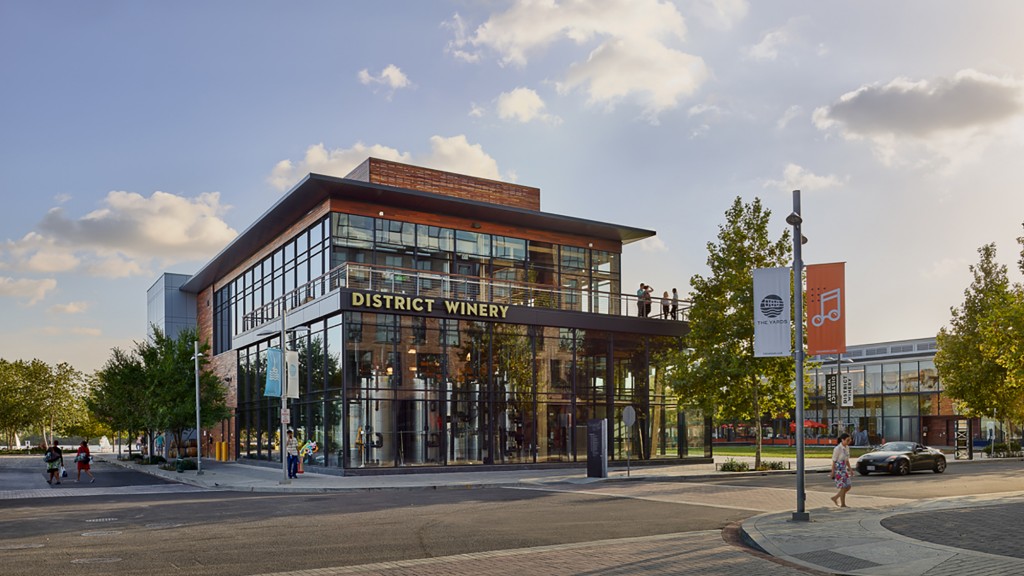 A building with a sign on it.