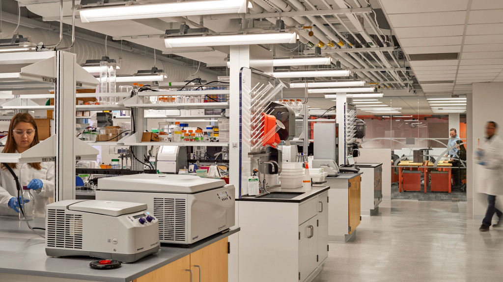 A person in a lab.