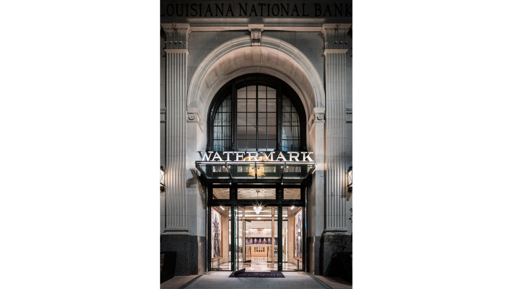 A building with a large arched doorway.