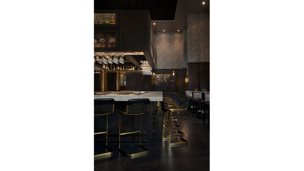 A room with tables and chairs.