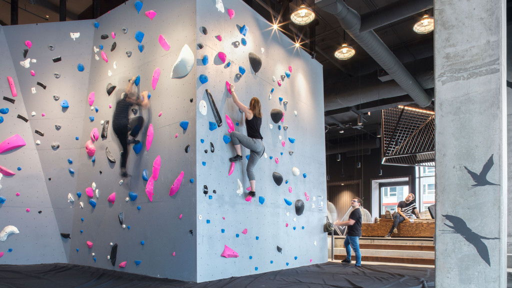 A person climbing a wall.