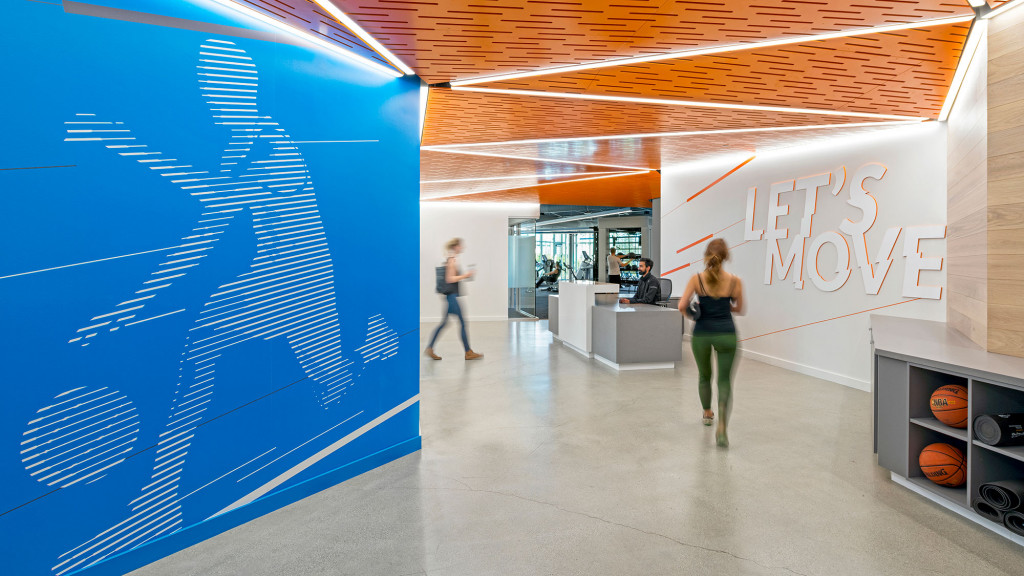 A person walking in a building.