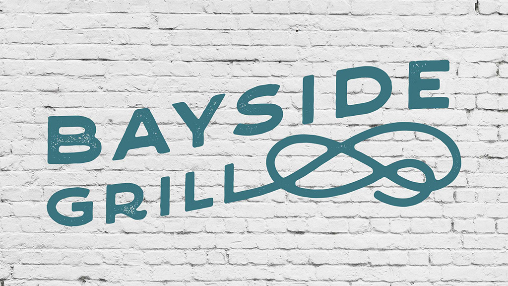 A blue sign with white text.