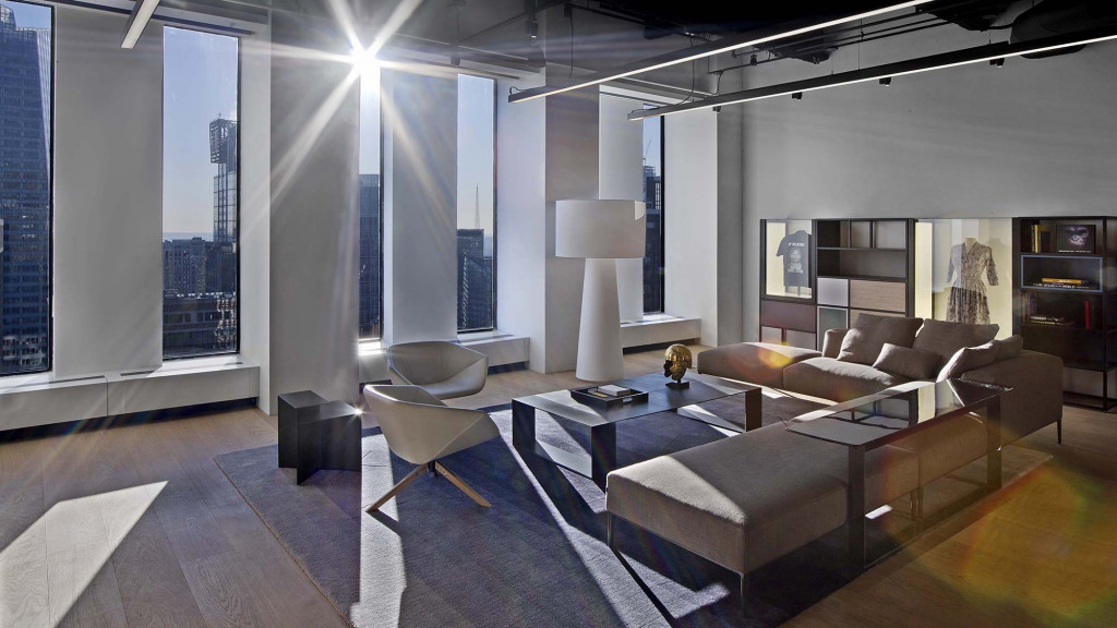 A modern looking living room.