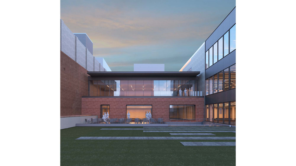 A building with a courtyard.