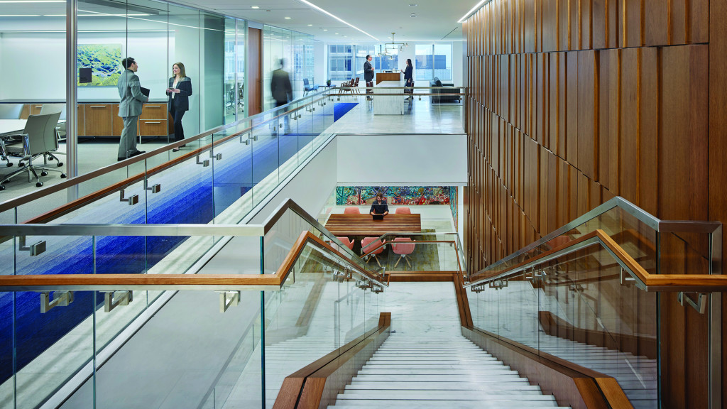 A staircase in a building.