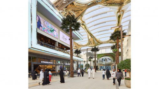 View of luxury boutiques in the Prestige mall inside The Avenues