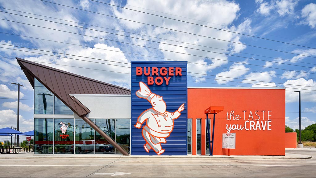 A building with a sign on it.