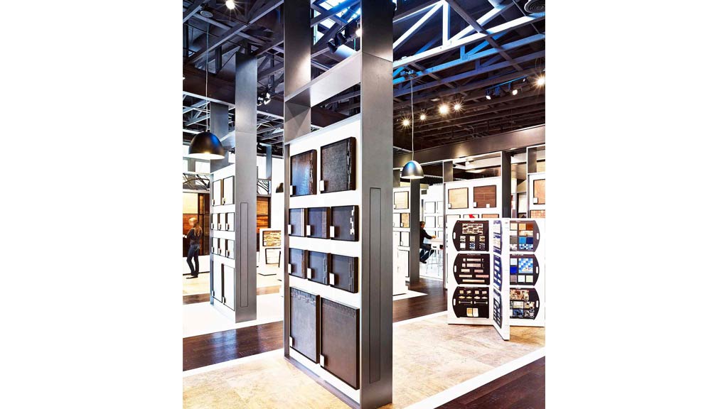 A large display of books.