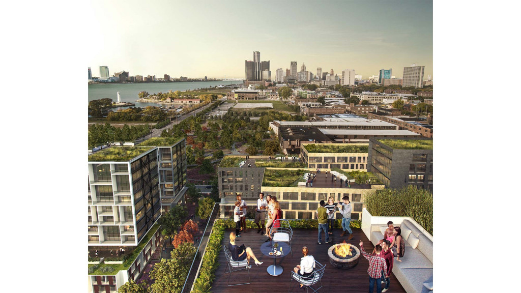 A group of people in a city.