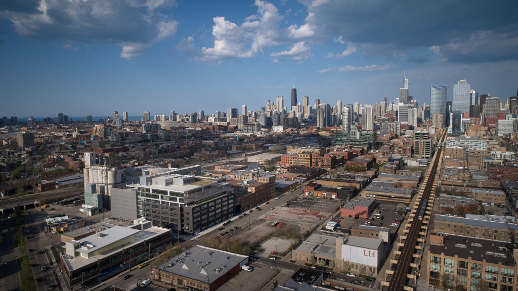 A city with many buildings.