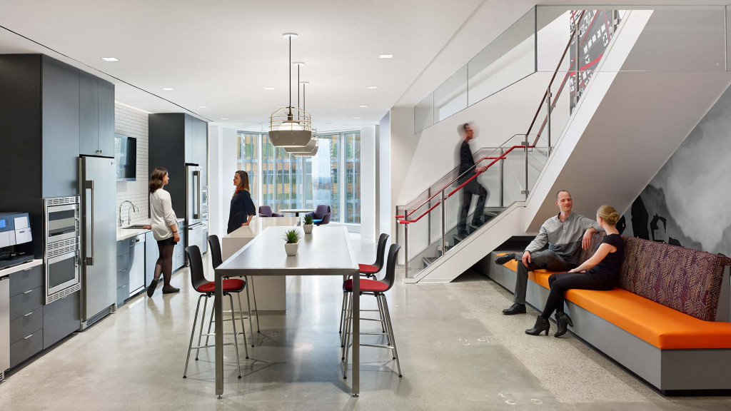 A group of people in a room.