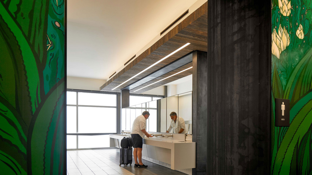 A man and a woman in an office.