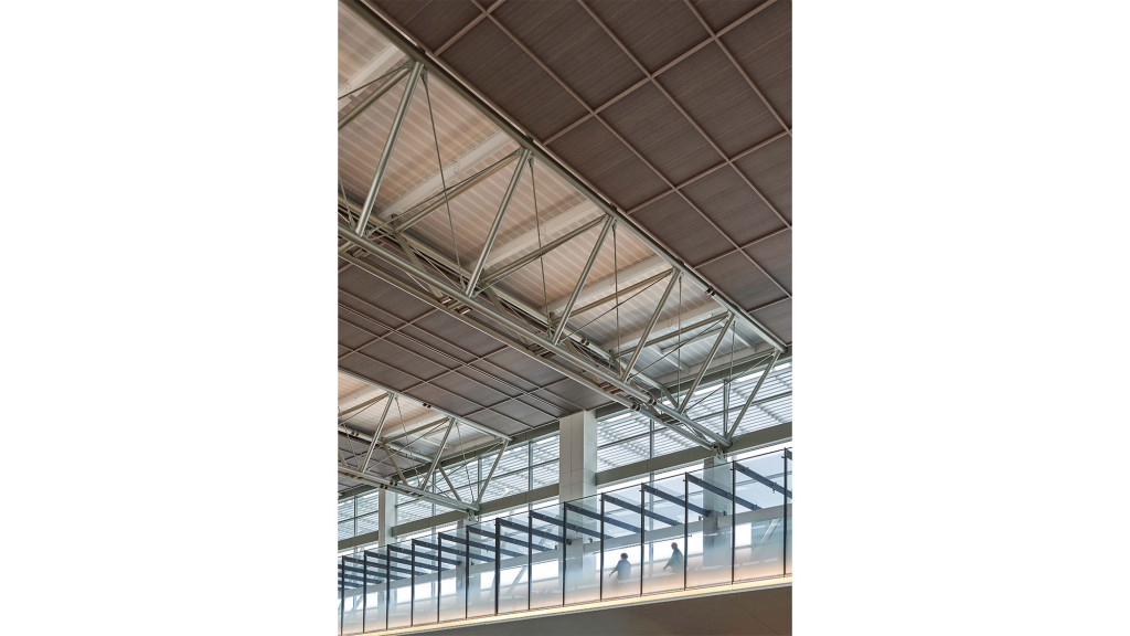 A building with a glass roof.