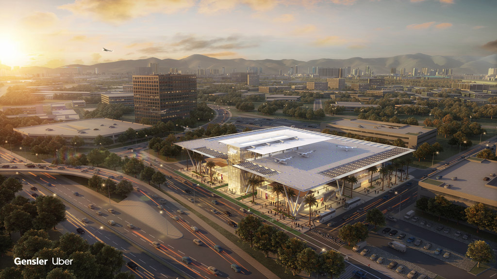 A large building with a parking lot.