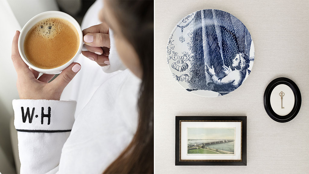 A person holding a cup of coffee.