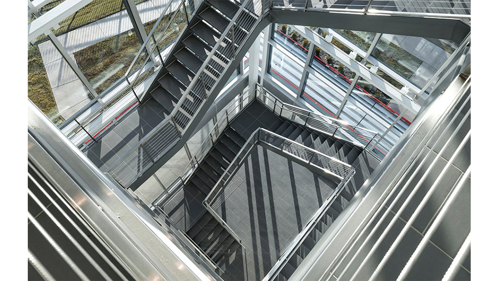 A train going down the tracks.