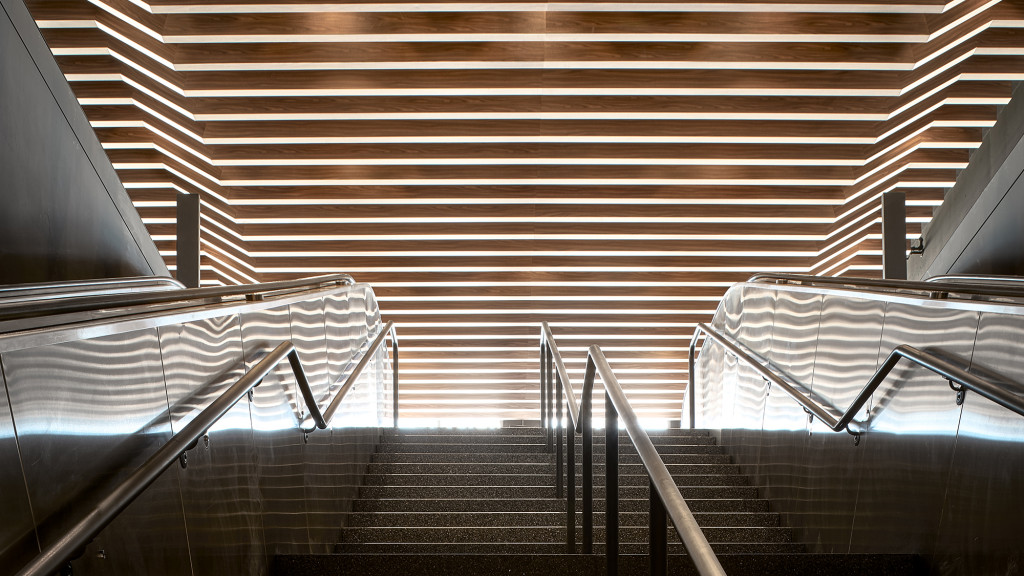 A staircase in a building.