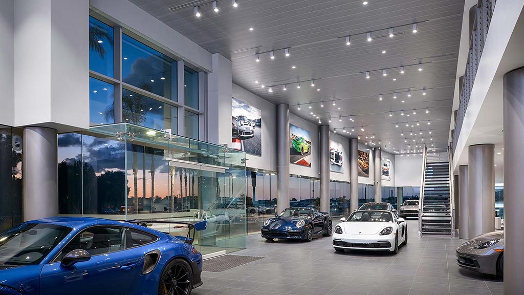 A building with cars parked in it.