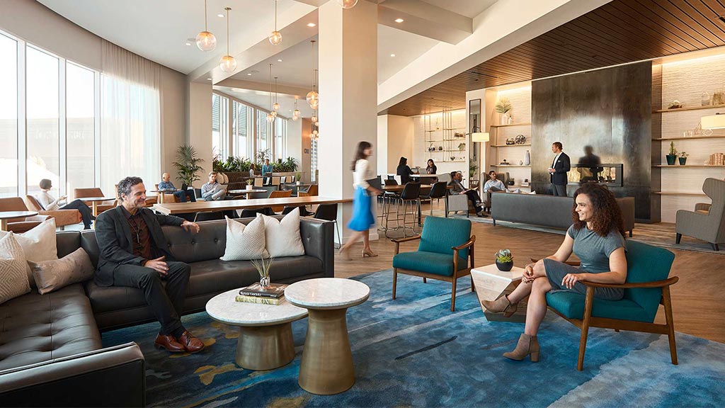 A group of people in a room.