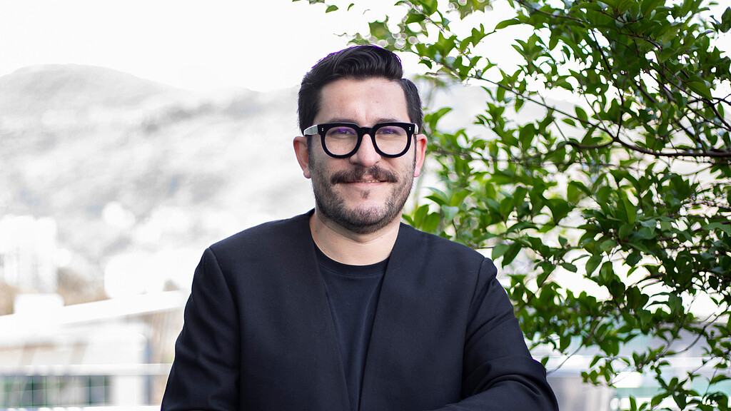 A man wearing glasses.