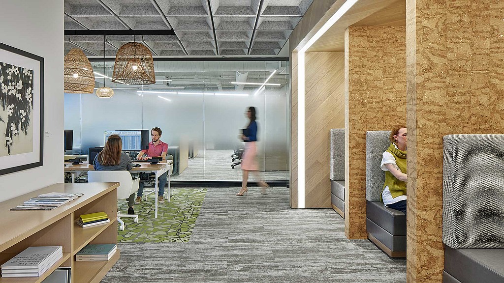 A group of people in a room.