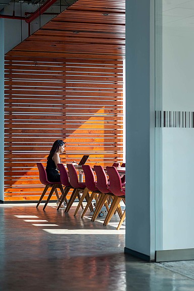 A person sitting on a chair.