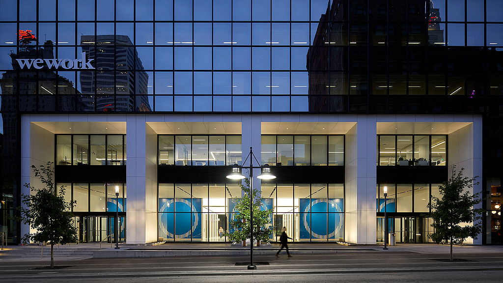A building with many windows.
