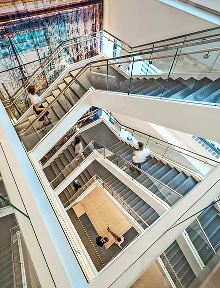 People on a staircase.