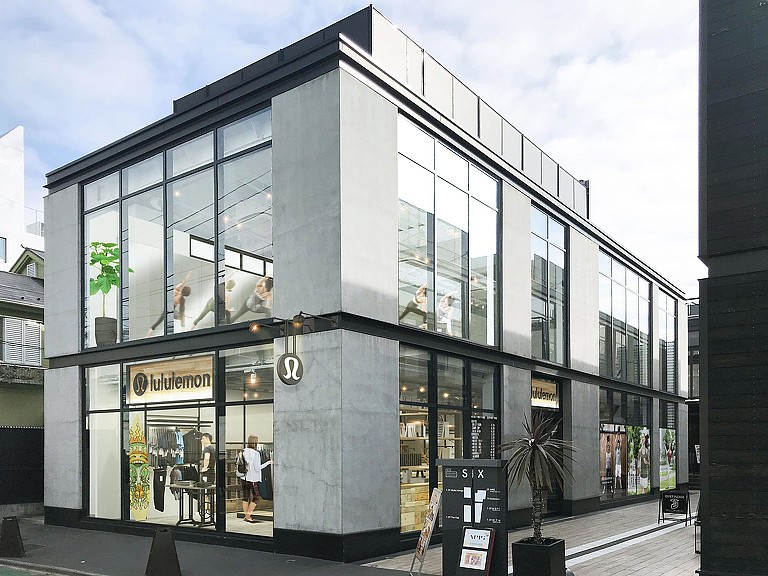 A building with glass windows.