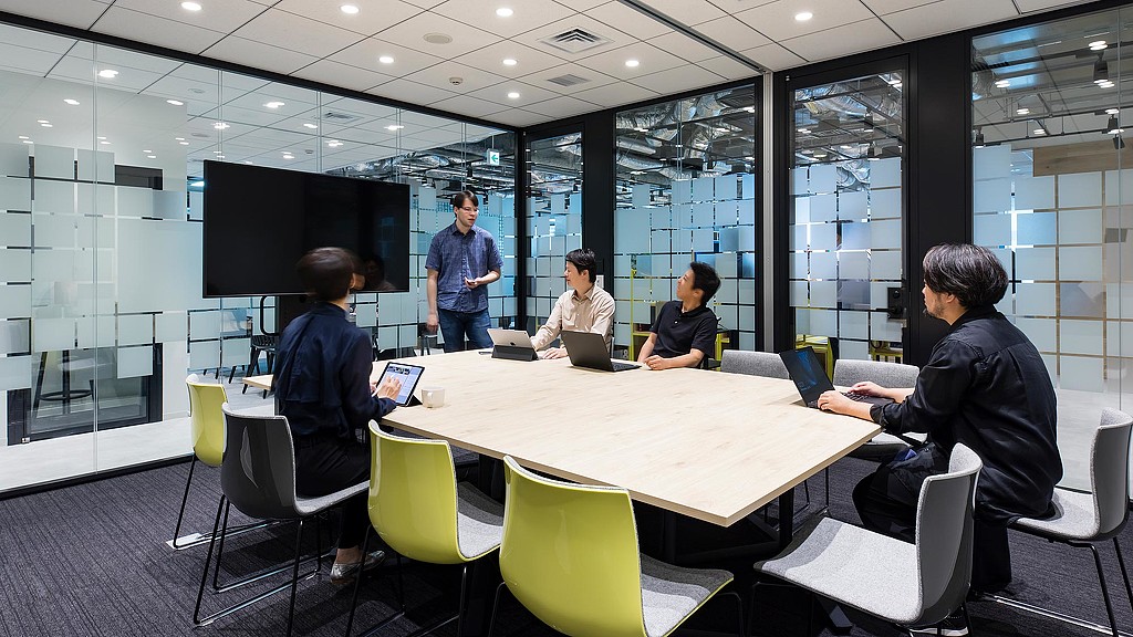 A group of people in a meeting.