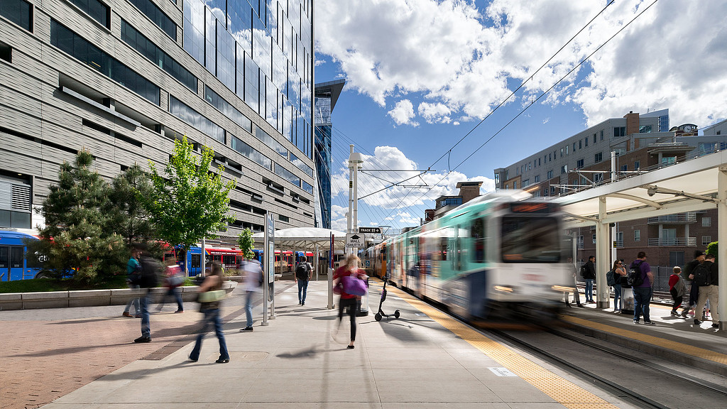 A train on the tracks.