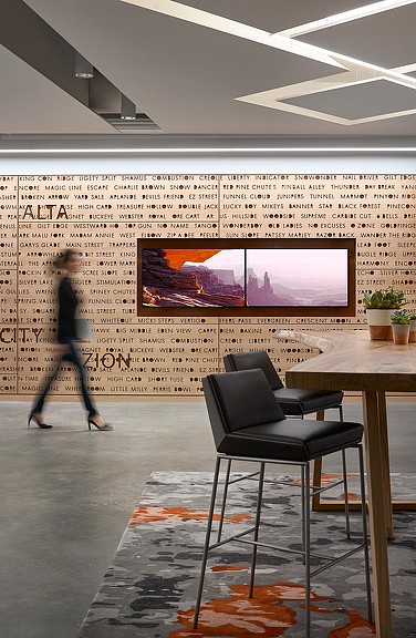 A person walking in a room.