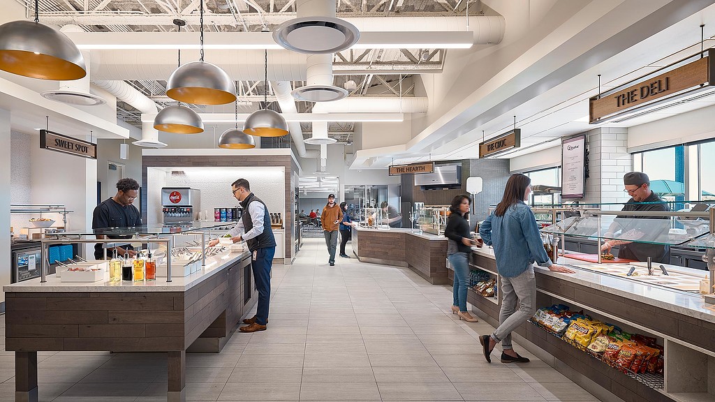 People in a food court.