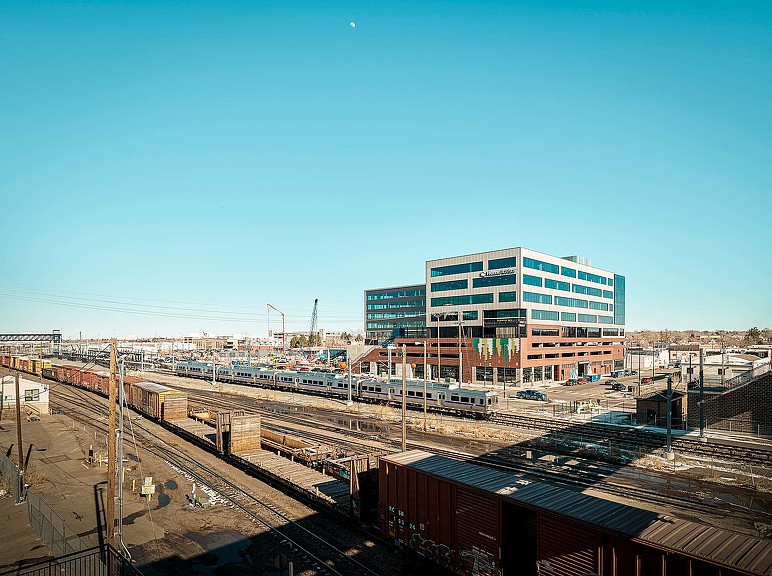 A train station with a lot of trains.