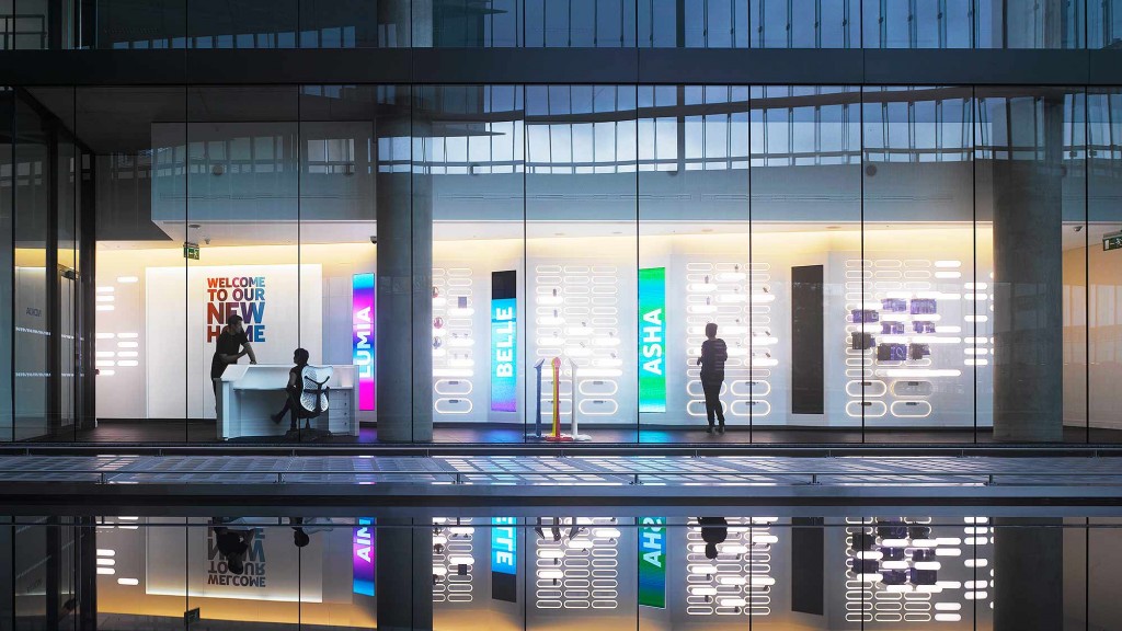 A group of people inside a building.