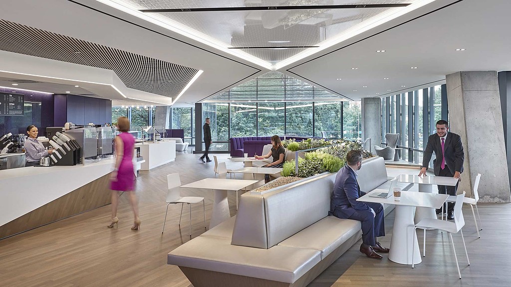 A group of people in a room.