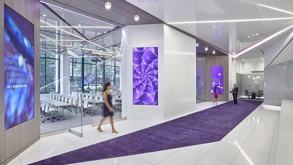 A person walking in a building.